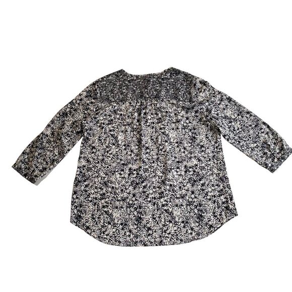 NYDJ Not Your Daughters Jeans Popover Top Blouse Keyhole Tie Neckline Sz S - Picture 4 of 12